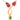 18K gold necklace with stone-studded double tulips and a heart drop 