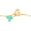 18K gold bracelet adorned with a butterfly and a hollowed-out butterfly heart  