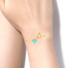 18K gold bracelet adorned with a butterfly and a hollowed-out butterfly heart  