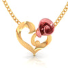 18K Gold Necklace With Rose Heart Motif