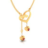 18K Gold Necklace With Heart Shaped Designs And Embedded Stones