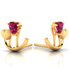 18k (750) Gold Earrings With Anchored Hearts Design