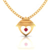 14K Gold Pendant With Sheltered Heart Design