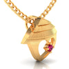 14K Gold Pendant With Sheltered Heart Design