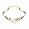 18KT (750) Yellow Gold and Diamond Mangalsutra (Artificial Beaded) for Women