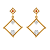 Dazzling Diamond Embedded Triangle 18K Womenâ€™s Gold Earrings