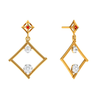 Dazzling Diamond Embedded Triangle 18K Womenâ€™s Gold Earrings