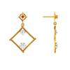 Dazzling Diamond Embedded Triangle 18K Womenâ€™s Gold Earrings