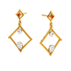 Dazzling Diamond Embedded Triangle 18K Womenâ€™s Gold Earrings