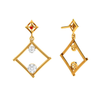 Dazzling Diamond Embedded Triangle 18K Womenâ€™s Gold Earrings