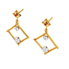 Dazzling Diamond Embedded Triangle 18K Womenâ€™s Gold Earrings