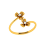 Bi-Floral Diamond Studded Intricately Crafted 18KT Gold Ring for Women