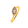 Triangular Flower Bud Design Diamond Studded Unique 18KT Gold Ring