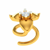 18KT (750) Yellow Gold and Diamond Nosepin for Women