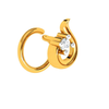 18KT Festive Season Special Gold Diamond Nose Pin 