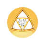 18KT Triangle Themed Gold & Diamond Nose Pin Design