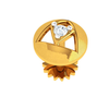 18KT Triangle Themed Gold & Diamond Nose Pin Design