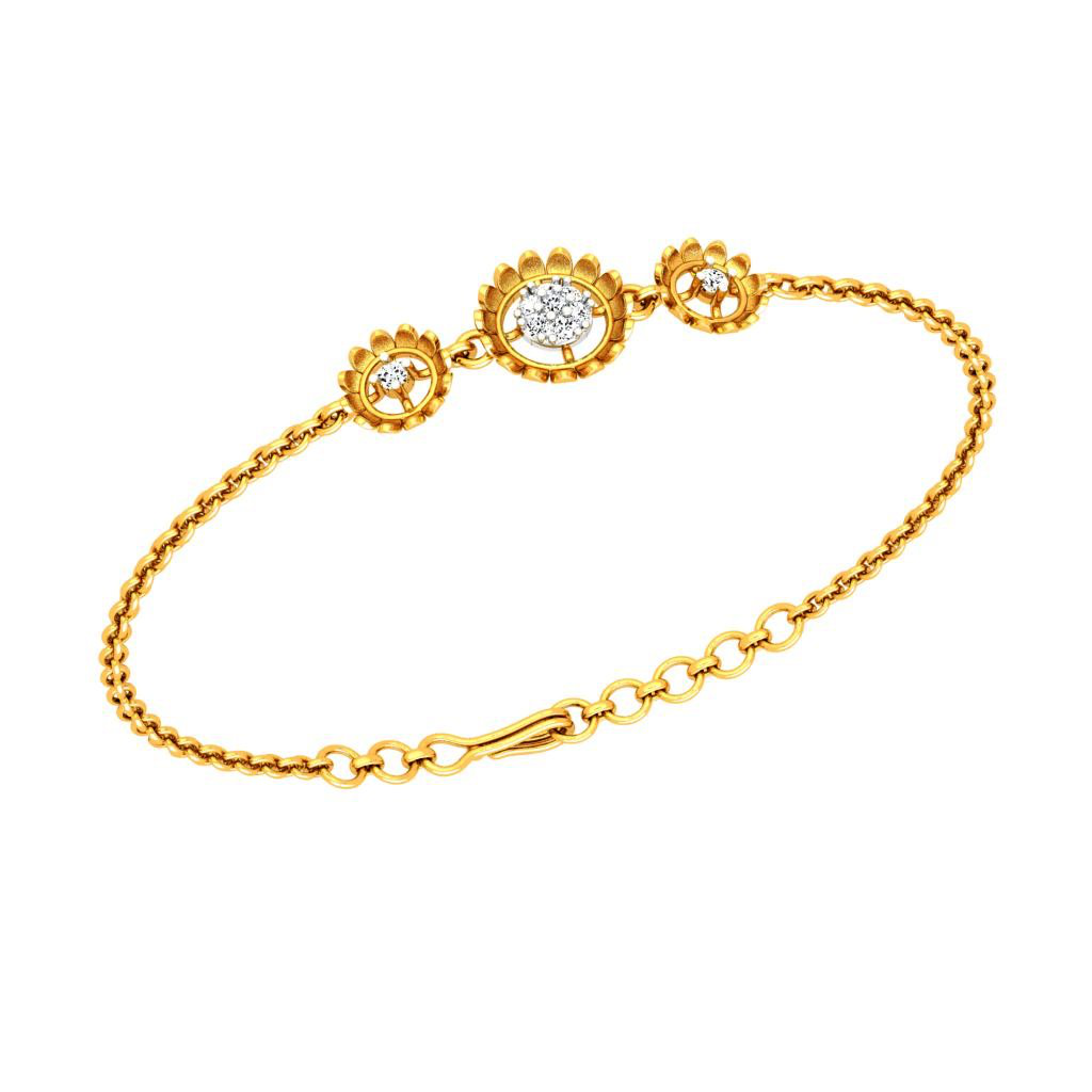 Golden Diamond Bud Bracelet