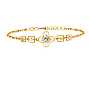 Dazzling Gold Floral Diamond Bracelet