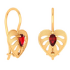 Heart Shaped Red Stone Studded Gold Earring Exclusively from Our Collection