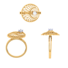 Petal Motif Circular Gold Ring