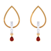 18KT Stone Studded Dazzling Gold and Diamond Earrings