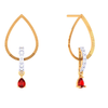 18KT Stone Studded Dazzling Gold and Diamond Earrings