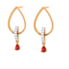 18KT Stone Studded Dazzling Gold and Diamond Earrings