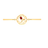 Classy Red Stone-Studded Gold Bracelet