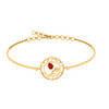 Classy Red Stone-Studded Gold Bracelet