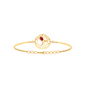 Classy Red Stone-Studded Gold Bracelet