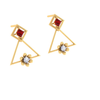 Triangle Shaped Diamond Earrings For Women