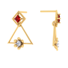 Triangle Shaped Diamond Earrings For Women