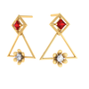 Triangle Shaped Diamond Earrings For Women