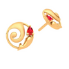 Dainty 18k Lord Ganesh Gold earrings With Red Gem Design For You