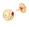 Dainty 18k Lord Ganesh Gold earrings With Red Gem Design For You