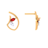 Flower Inspired Gold Diamond Earrings