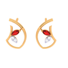 Flower Inspired Gold Diamond Earrings