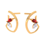 Flower Inspired Gold Diamond Earrings