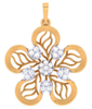 Floral Motif Gold Diamond Pendant Set