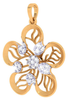 Floral Motif Gold Diamond Pendant Set