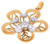 Floral Motif Gold Diamond Pendant Set