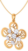 Floral Motif Gold Diamond Pendant Set