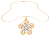 Floral Motif Gold Diamond Pendant Set