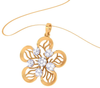 Floral Motif Gold Diamond Pendant Set