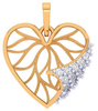 Winsome Heart Shaped Gold Diamond Pendant