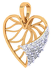 Winsome Heart Shaped Gold Diamond Pendant