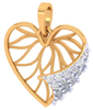 Winsome Heart Shaped Gold Diamond Pendant