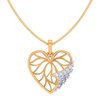 Winsome Heart Shaped Gold Diamond Pendant