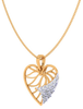 Winsome Heart Shaped Gold Diamond Pendant